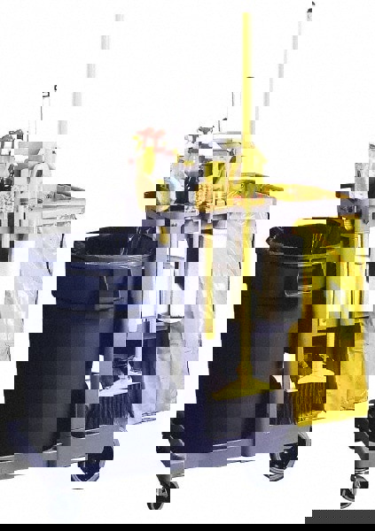 Locking Cabinet, For Rubbermaid Commercial Cleaning Carts, Yellow